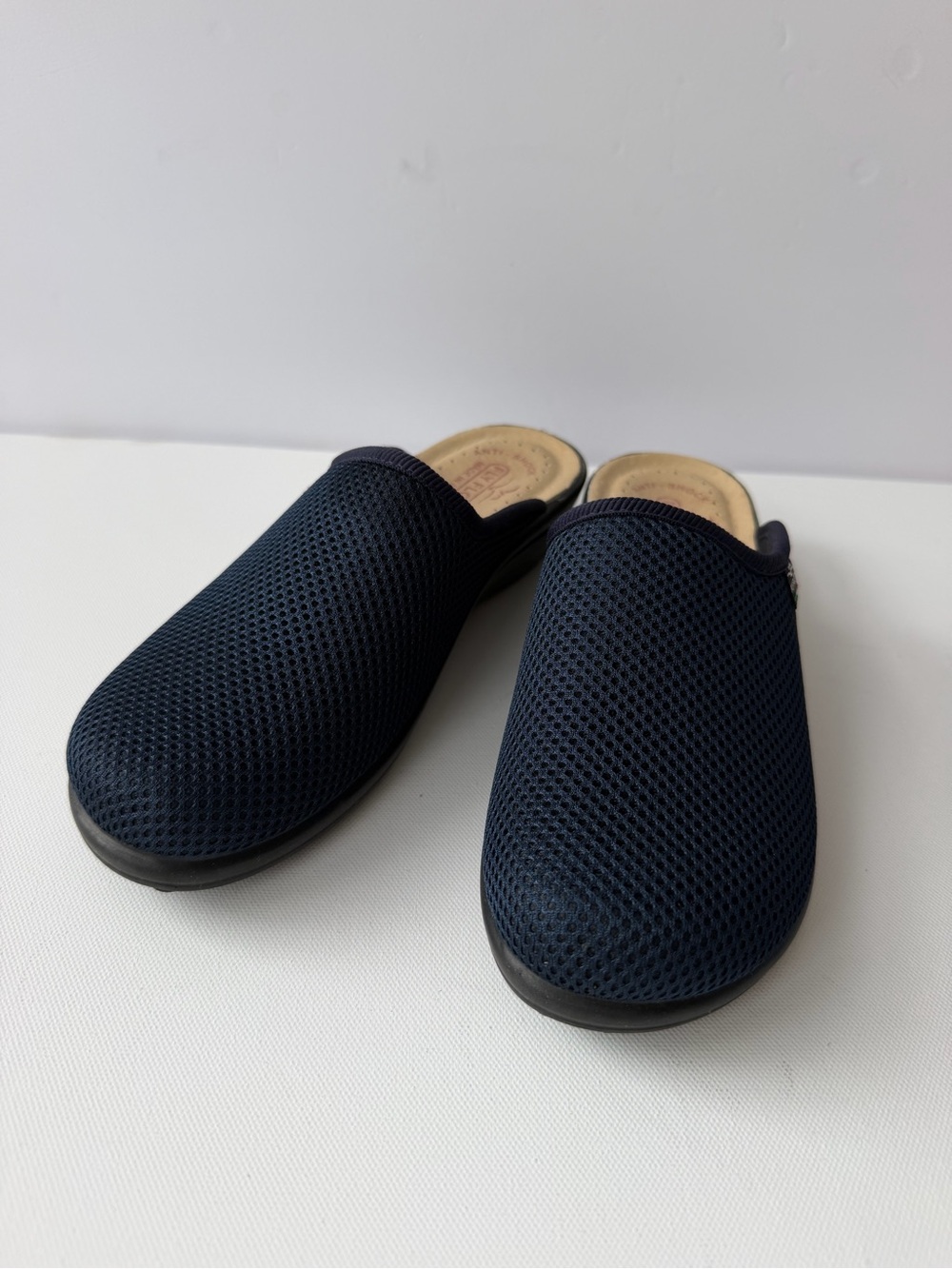Fly Flot Women’s 39 Navy Blue Mesh Clogs Mules Anatomic Comfort Shoes Italy